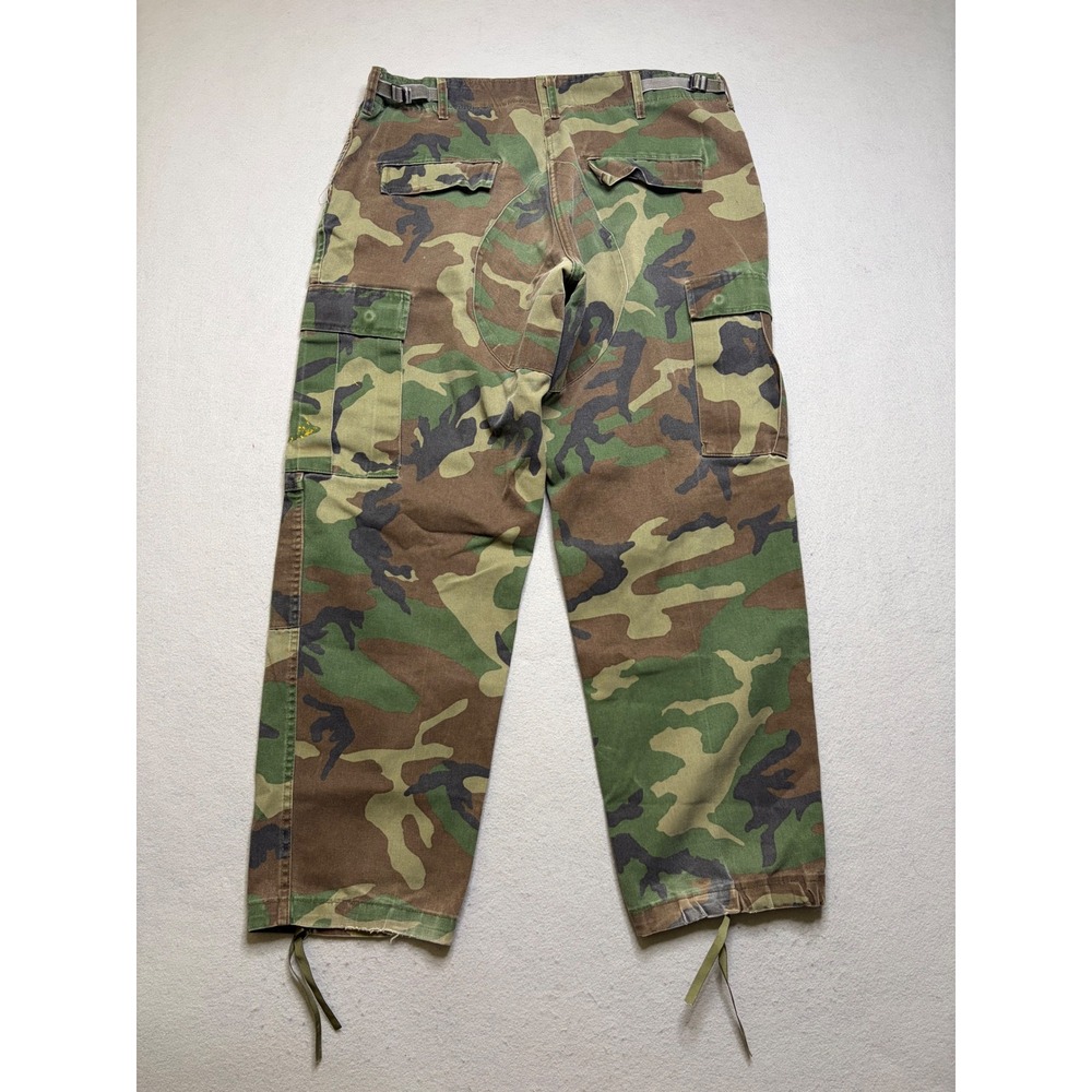 Vintage Cargo Pants Mens Large Camo Woodland Military Tactical BDU Distressed - Picture 2 of 13